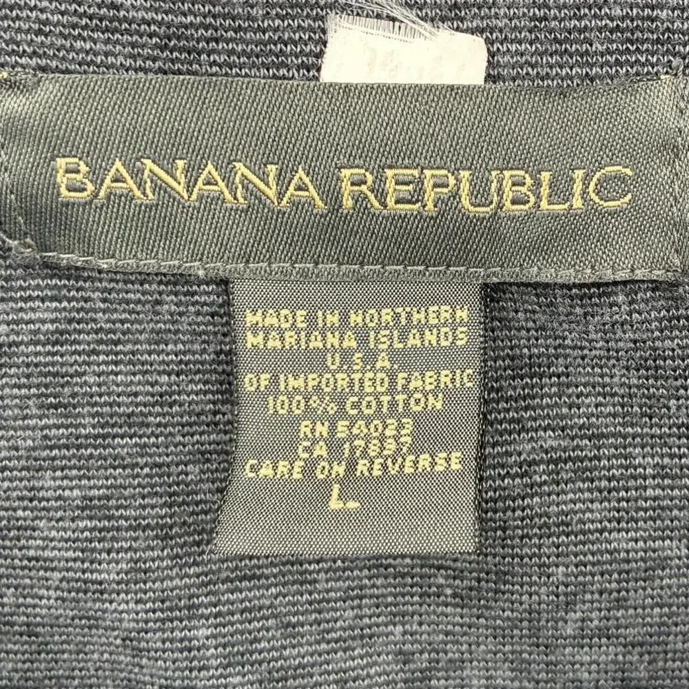 Banana Republic Large Gray 100% Cotton Polo Shirt Short Sleeve Smart Casual